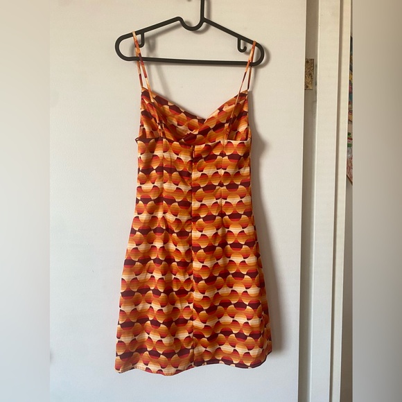 Urban Outfitters Orange and Red Patterned Mini Dress - Picture 4 of 6